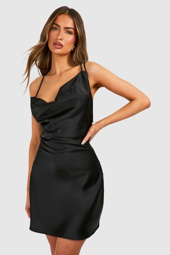 Womens Satin Double Strap Mini Dress - - 16 - boohoo - Modalova