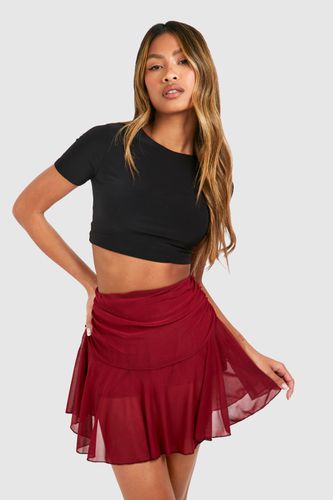 Womens Mesh Fold Over Waist Band Mini Skirt - - 10 - boohoo - Modalova