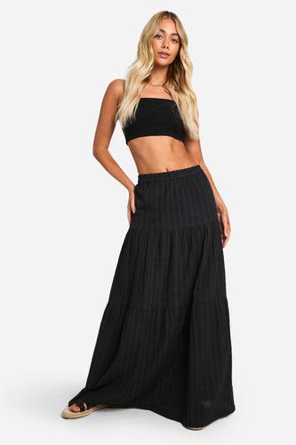 Womens Textured Floaty Tiered Maxi Skirt - - 16 - boohoo - Modalova