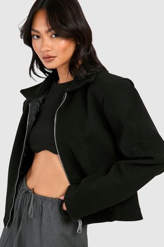 Womens Wool Look Shoulder Pad Detail Jacket - - 14 - boohoo - Modalova