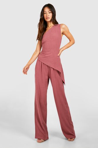 Womens Tall Linen Straight Leg Trousers - - 12 - boohoo - Modalova