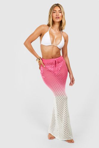 Womens Ombre Crochet Beach Maxi Skirt - - M - boohoo - Modalova