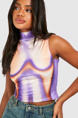 Womens Slinky Body Print Top - - 10 - boohoo - Modalova