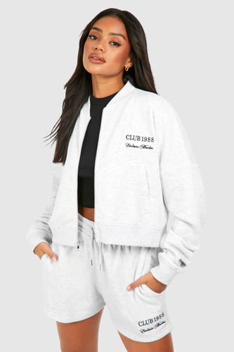 Womens Bomber Sweatshirt Short Tracksuit - - XS - boohoo - Modalova