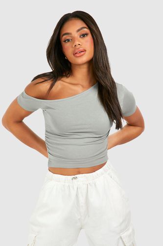 Womens Premium Super Soft Asymetric Short Sleeve Top - - 12 - boohoo - Modalova