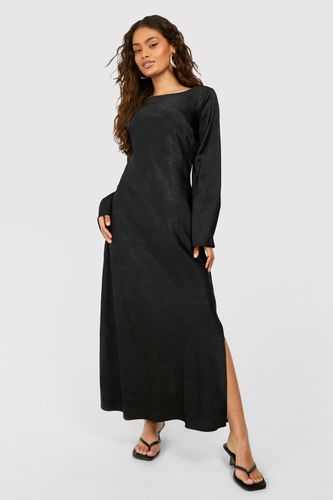 Womens Textured Satin Column Maxi Dress - - 10 - boohoo - Modalova