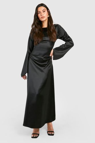 Womens Satin Flared Sleeve Maxi Dress - - 10 - boohoo - Modalova