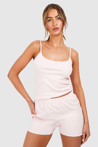 Womens Rib Cami And Short Set - - 16 - boohoo - Modalova