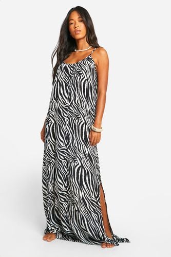 Womens Zebra Cheesecloth Beach Maxi Dress - - L - boohoo - Modalova