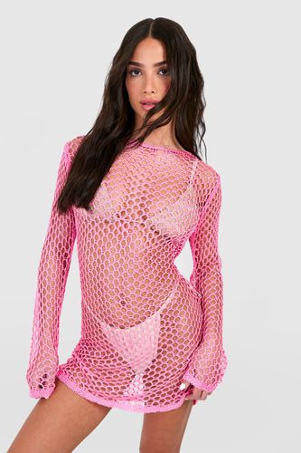 Womens Petite Crochet Mini Beach Dress - - XS - boohoo - Modalova