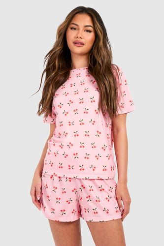 Womens Cherry Short Pyjama Set - - 10 - boohoo - Modalova