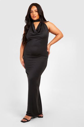 Womens Plus Drape Halterneck Slinky Maxi Dress - - 20 - boohoo - Modalova