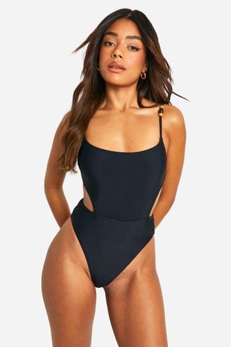 Womens Wooden Bead Strappy Cut Out Swimsuit - - 12 - boohoo - Modalova