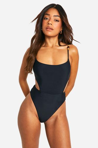 Womens Wooden Bead Strappy Cut Out Swimsuit - - 16 - boohoo - Modalova