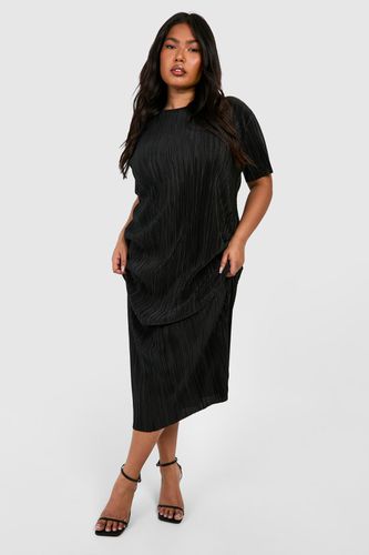 Womens Plus Plisse Midaxi T-shirt Dress - - 16 - boohoo - Modalova