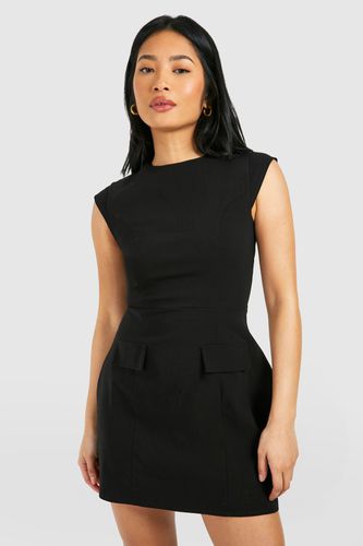 Womens Petite Cap Sleeve Structured Tailored Mini Dress - - 10 - boohoo - Modalova