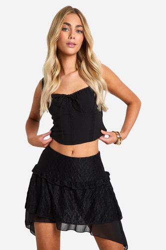 Womens Tiered Frill Floaty Mini Skirt - - 12 - boohoo - Modalova