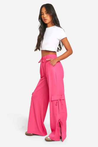 Womens Tie Bow Detail Straight Leg Cargo Trouser - - 16 - boohoo - Modalova