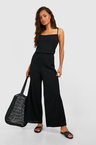 Womens Basic Rib Strappy Culotte Jumpsuit - - 8 - boohoo - Modalova