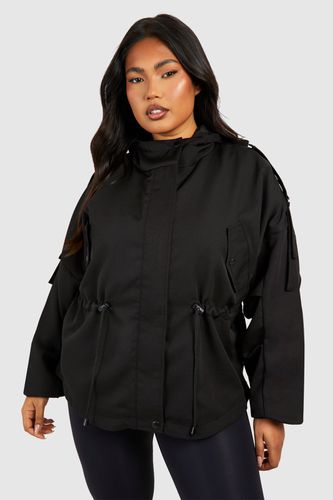 Womens Plus Cinched Waist Hooded Jacket - - 16 - boohoo - Modalova