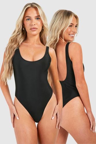 Womens 2 Pack Black Swimsuit - 12 - boohoo - Modalova