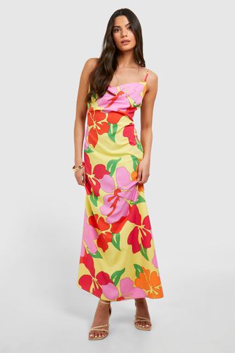 Womens Floral Cowl Maxi Slip Dress - - 10 - boohoo - Modalova
