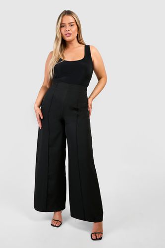 Womens Plus Woven Front Seam Detail Wide Leg Trouser - - 20 - boohoo - Modalova