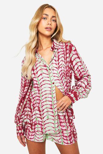 Womens Tie Dye Oversized Shirt - - 8 - boohoo - Modalova