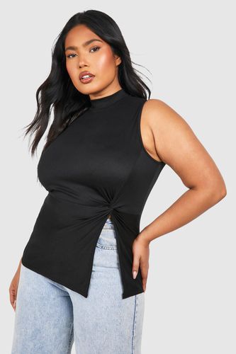 Womens Plus Super Soft Sleeveless Knot Detail T-shirt - - 26 - boohoo - Modalova