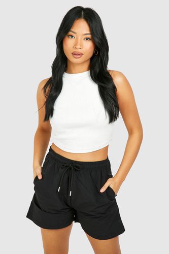 Womens Petite Drawstring Parachute Shorts - - 16 - boohoo - Modalova