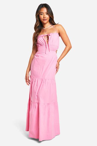 Womens Cotton Poplin Tiered Maxi Dress - - 10 - boohoo - Modalova