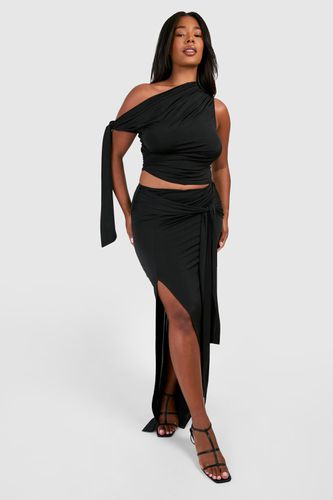Womens Plus Tie Front Bodycon Maxi Skirt - - 26 - boohoo - Modalova