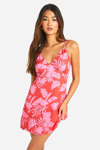 Womens Tropical Double Strap Mini Dress - - 16 - boohoo - Modalova