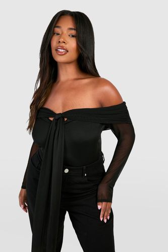 Womens Plus Long Sleeve Keyhole Bodysuit - - 22 - boohoo - Modalova