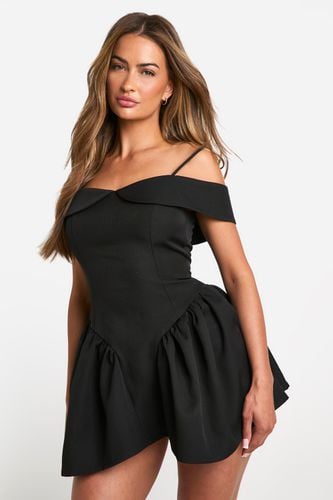 Womens Strappy Tailored Full Skirt Mini Dress - - 10 - boohoo - Modalova
