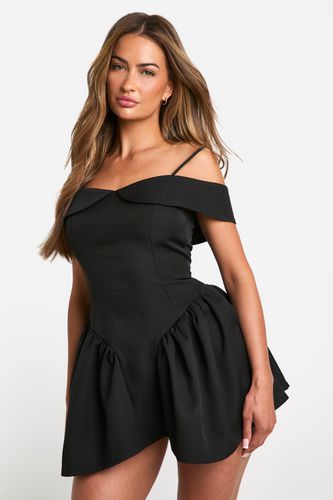 Womens Strappy Tailored Full Skirt Mini Dress - - 14 - boohoo - Modalova