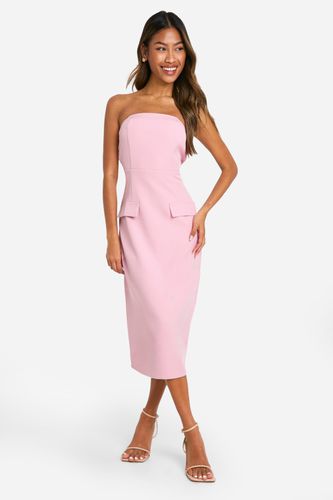 Womens Bandeau Tailored Column Tailored Midi Dress - - 14 - boohoo - Modalova