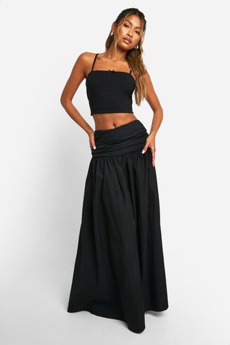 Womens Folded Waist Band Floaty Maxi Skirt - - 12 - boohoo - Modalova