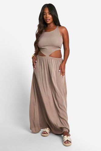 Womens Plus Cheesecloth Halterneck Cut Out Maxi Dress - - 18 - boohoo - Modalova