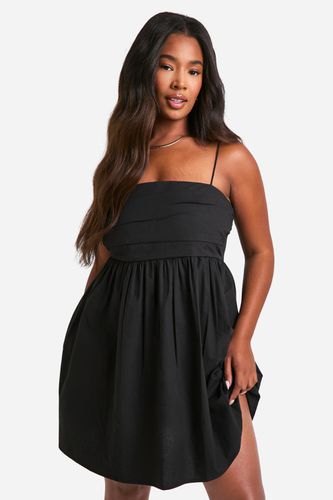 Womens Plus Cotton Poplin Ruched Skater Dress - - 18 - boohoo - Modalova