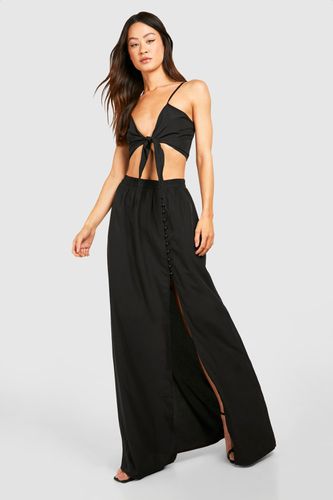 Womens Tall Tie Front Top And Maxi Skirt Co-ord - - 18 - boohoo - Modalova