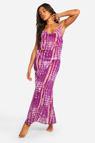 Womens Chiffon Tie Dye Maxi Beach Dress - - L - boohoo - Modalova