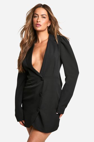 Womens Puff Sleeve Bow Back Tailored Blazer Dress - - 16 - boohoo - Modalova