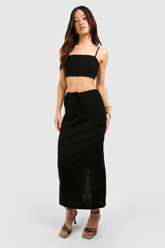 Womens Tall Linen Pocket Midaxi Skirt - - 10 - boohoo - Modalova