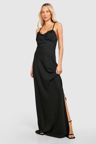Womens Tall Satin Bust Detail Maxi Dress - - 12 - boohoo - Modalova