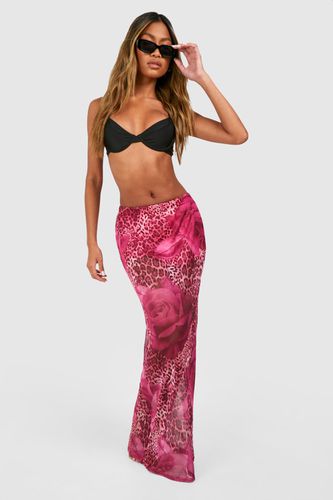 Womens Printed Animal Floral Mesh Maxi Skirt - - 10 - boohoo - Modalova