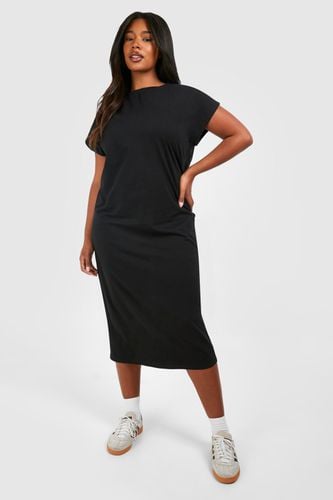 Womens Plus Cotton Elastane Cap Sleeve Midaxi T-shirt Dress - - 16 - boohoo - Modalova