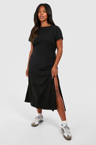 Womens Plus Cotton Ruched T-shirt Dress - - 16 - boohoo - Modalova