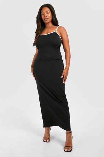 Womens Plus Cotton Elastance Contrast Maxi Dress - - 16 - boohoo - Modalova
