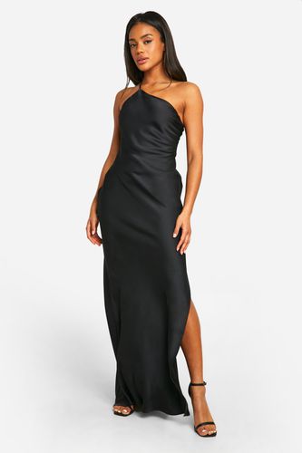 Womens Satin Asymmetric Strap Maxi Dress - - 12 - boohoo - Modalova